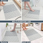 Rubber Shower Mat For Bathroom ( 37x67 Cm Grey )