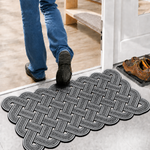 Rubber Door Mat Weave Textured ( 45x75 cm Silver )