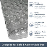 PVC Shower Mat for Bathroom Floor ( 40x70 cm, Smoke Grey )