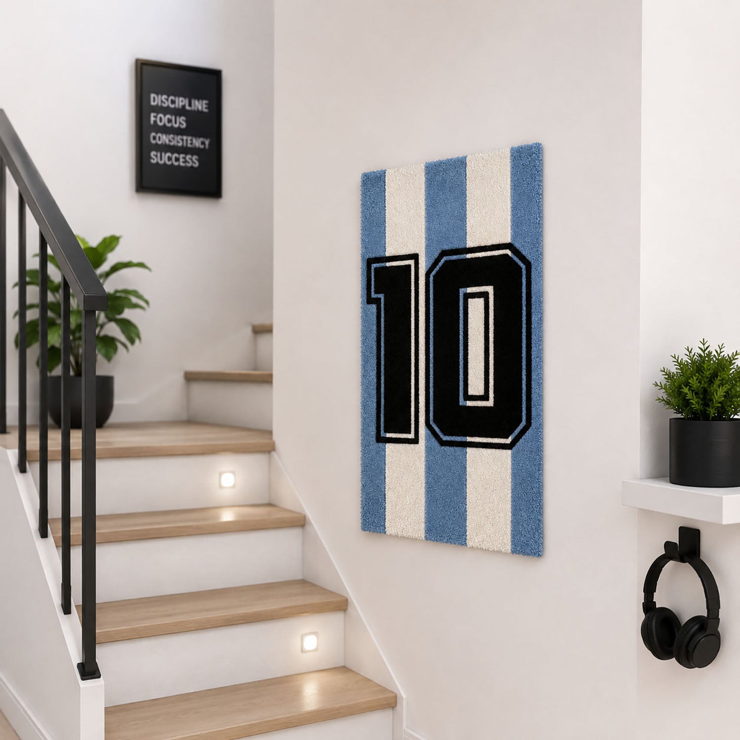 Messi 10 Wool Tufted Floor And Wall Carpet 75x45 Cm