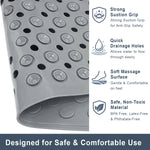 PVC Shower Mat for Bathroom Floor (40x70 cm, Grey)