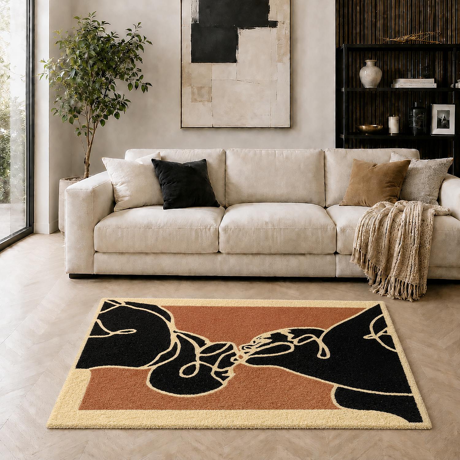 Man Tufted Wool Rug For Floor And Wall Rug