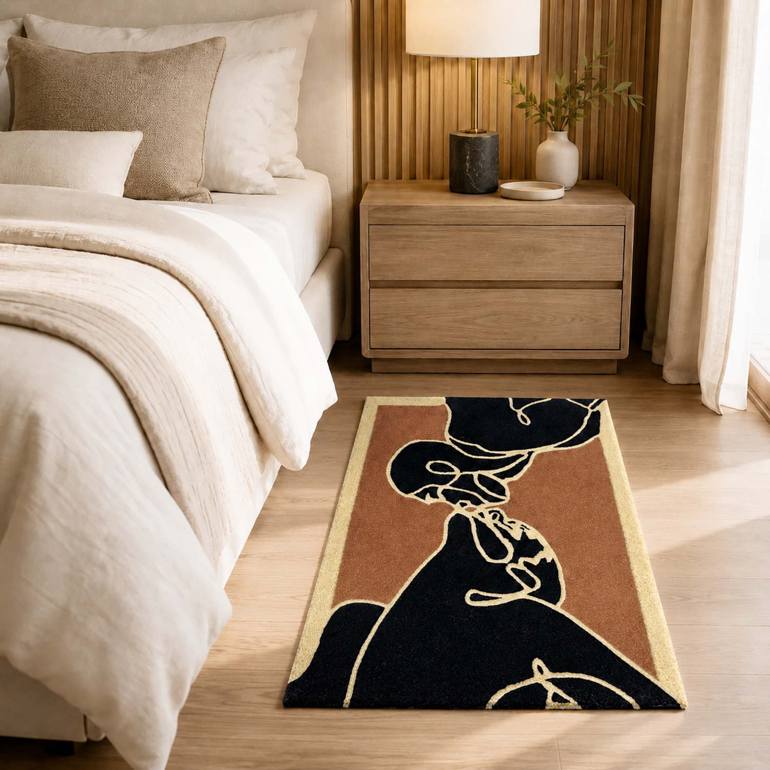 Man Tufted Wool Rug For Floor And Wall Rug