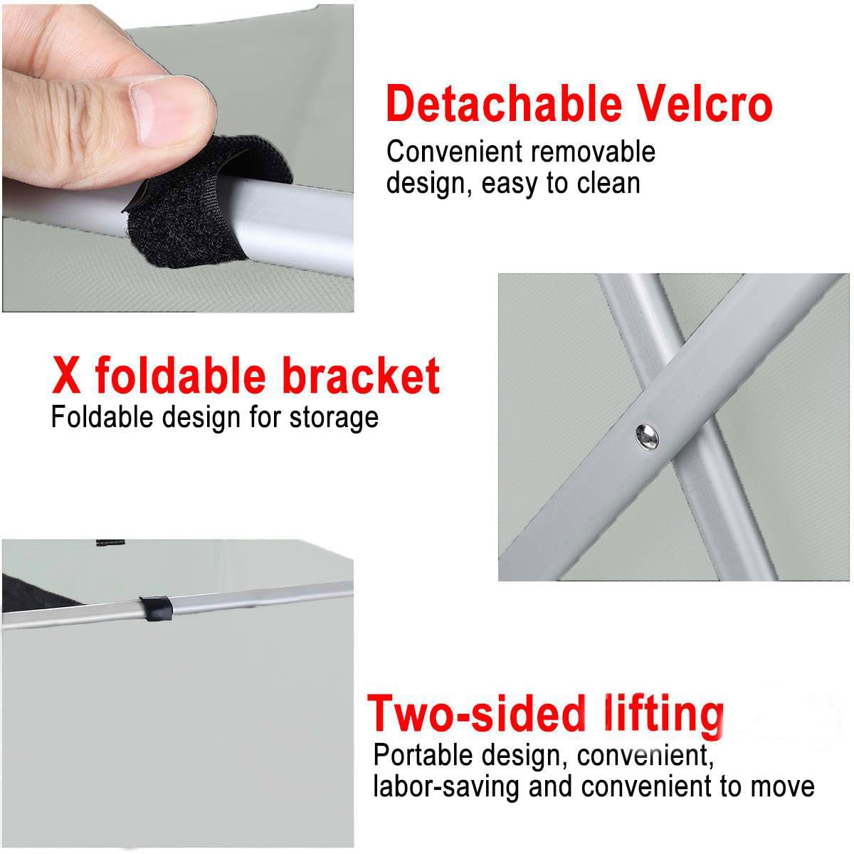 Foldable Laundry Bakset with Metal Frame (30L x 35W x 50H cm ,Gray)