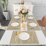 Luxe Home International PVC Vinyl Lines Design Placemat ST0562TH – Heat Resistant, Wipe Clean, Anti-Skid Table Mats for Dining Table, Kitchen & Home Decor (30x45 CM Gold Set of 6)
