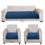 Rabbit Fur Sofa Cover 3 Seater and 2 Seater Universal 5 Seater (Teal, 68x183-61x66 cm)