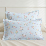 King Size Double Bedsheet with 2 Pillow Covers 220 TC 100% Cotton Feel King Size( Blue 90x100inch )