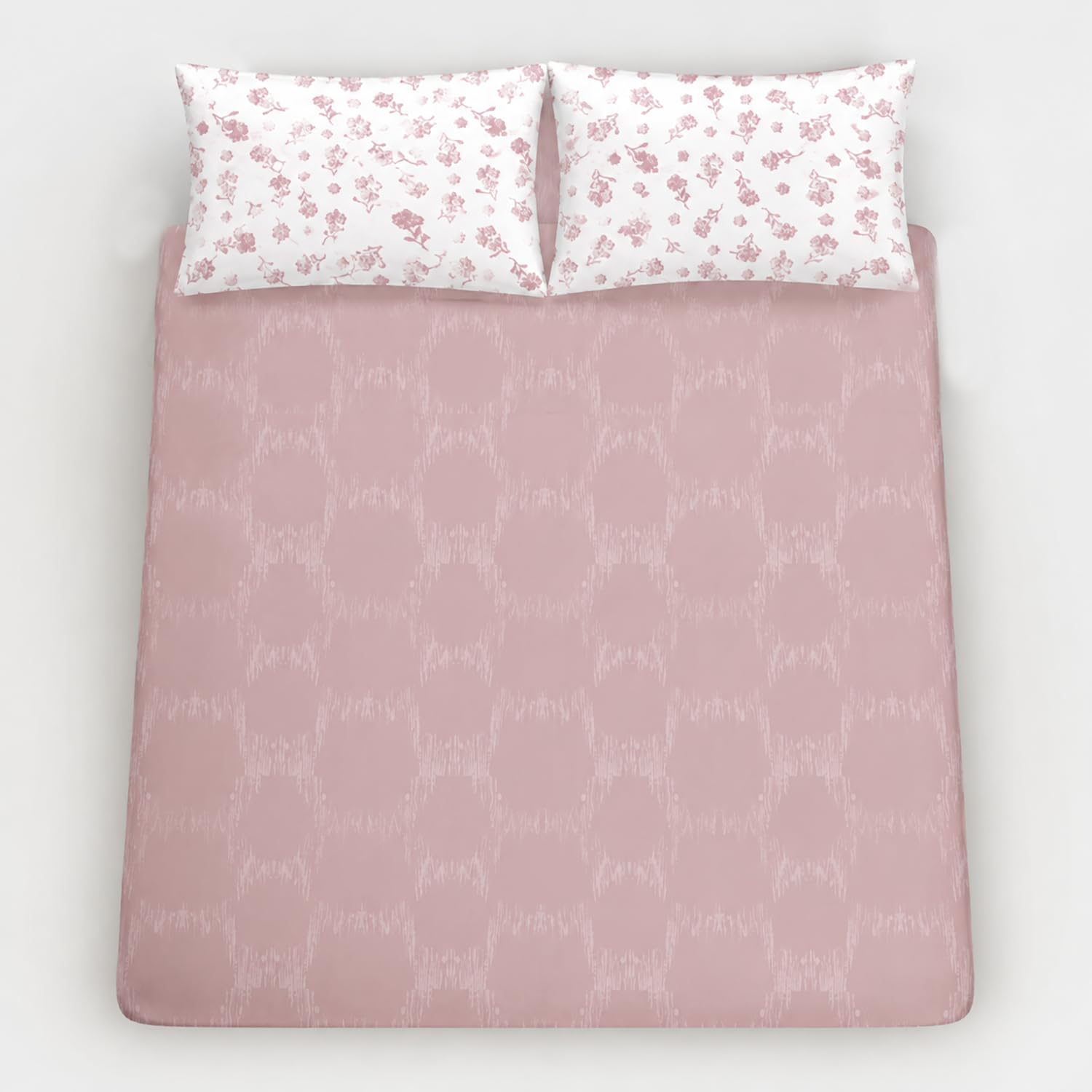 Double Bedsheet with 2 Pillow Covers Premium 240 TC 100% Cotton Feel ( King Size Rose 108x108 inch )