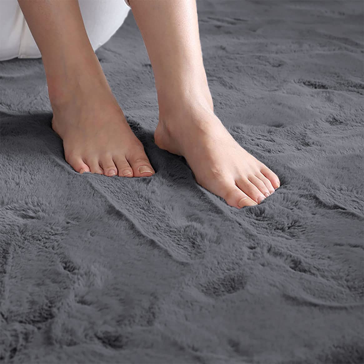 Rabbit Fur Soild Bath (Grey, 40x60 cm)