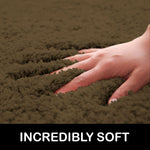 Newman Microfiber Shaggy Carpet for Living Room - 3x5 Ft, Coffee