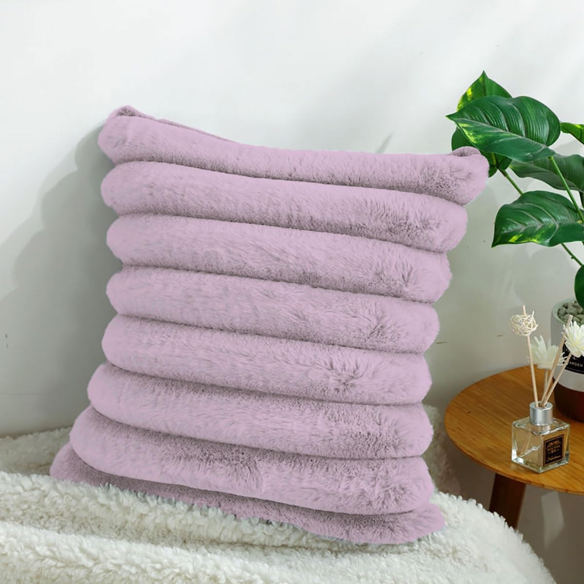 Luxurious Plush Cushion Cover (16 Inch x 16 Inch, Mavye)