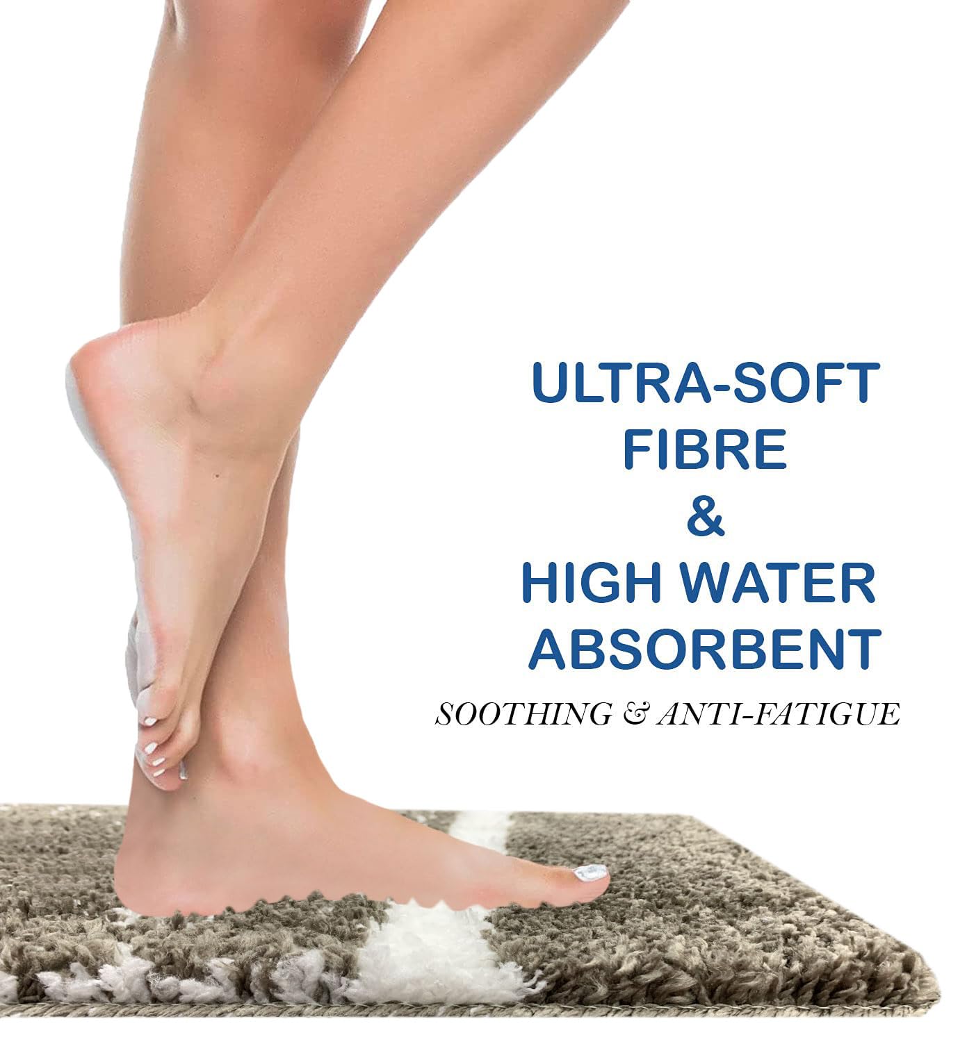 Rio Bath Mat 1800 GSM (38x58 cm, Taupe)