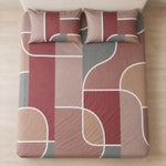 Double Bedsheet with 2 Pillow Covers 220 TC 100% Cotton Feel ( King Size Red 90x100inch )