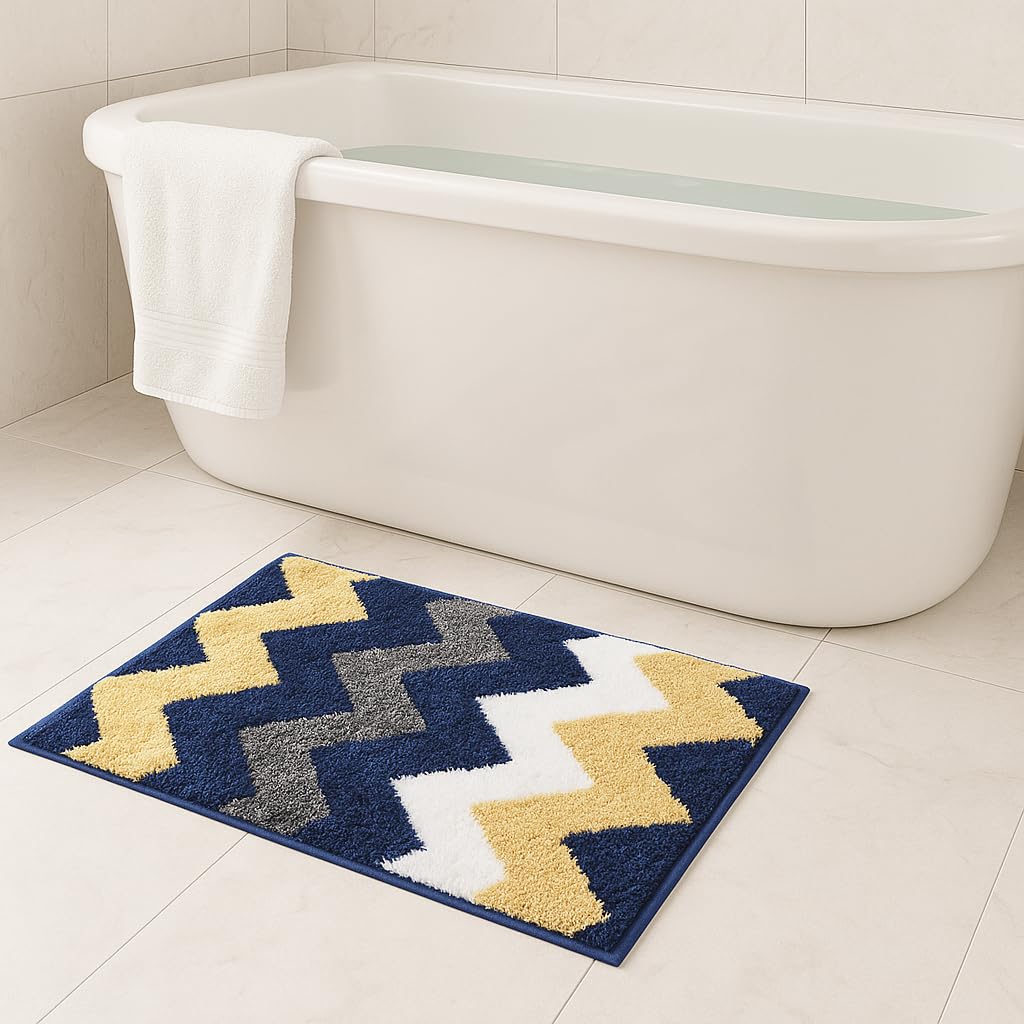 Macau Stripe Bath Mat (40x60 cm,Blue)