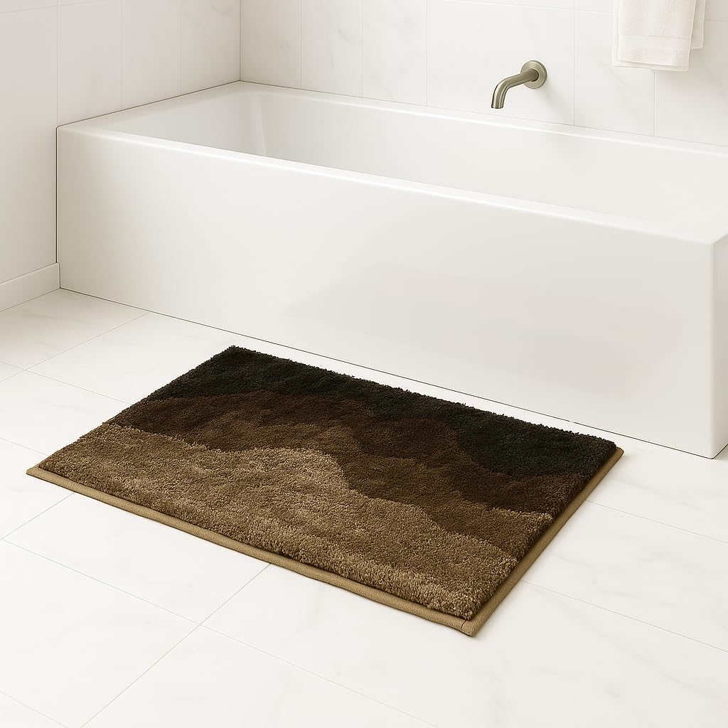 Macau Waves Bath Mat (40x60 cm,Coffee)