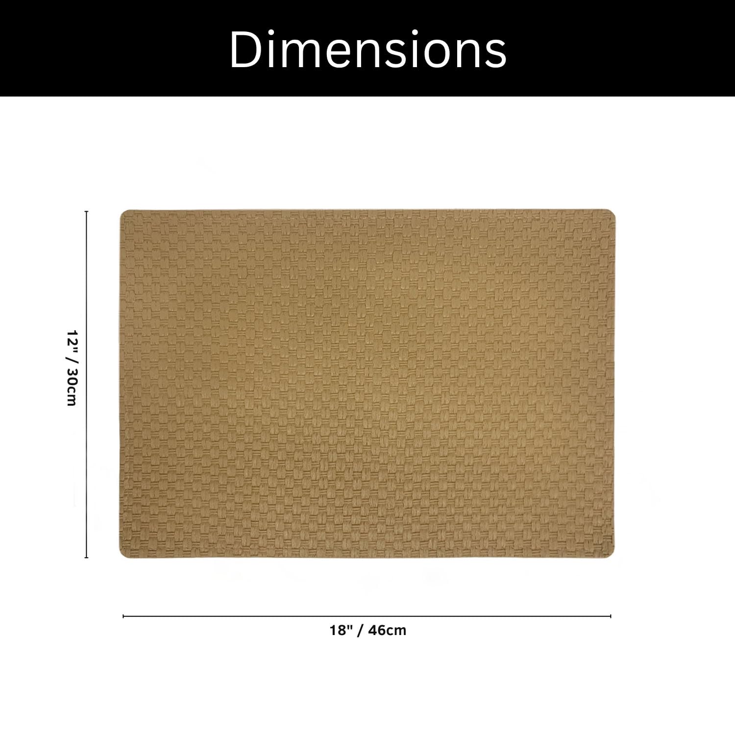 Luxe Home International PVC Vinyl Foam Design Placemat STPG127 – Heat Resistant, Wipe Clean, Anti-Skid Table Mats for Dining Table, Kitchen & Home Decor (30x45 CM Brown Set of 4)