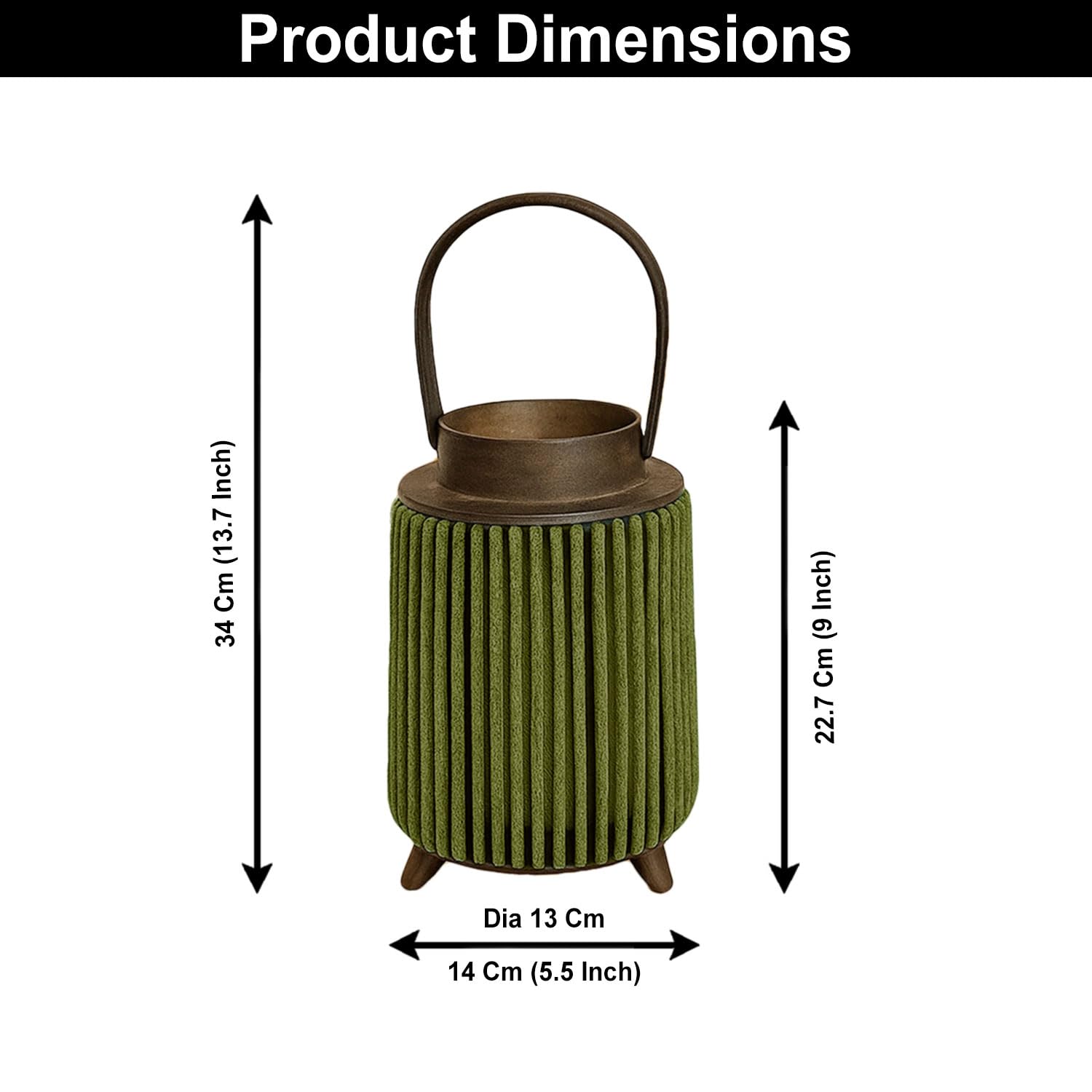 Hanging Bamboo Lamps ( 22x14x14 cm ) Green