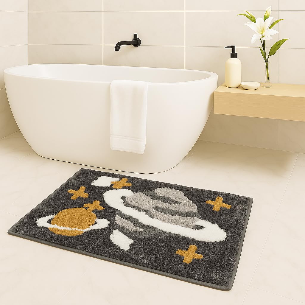 Macau Planet Bath Mat (40x60 cm,Silver)