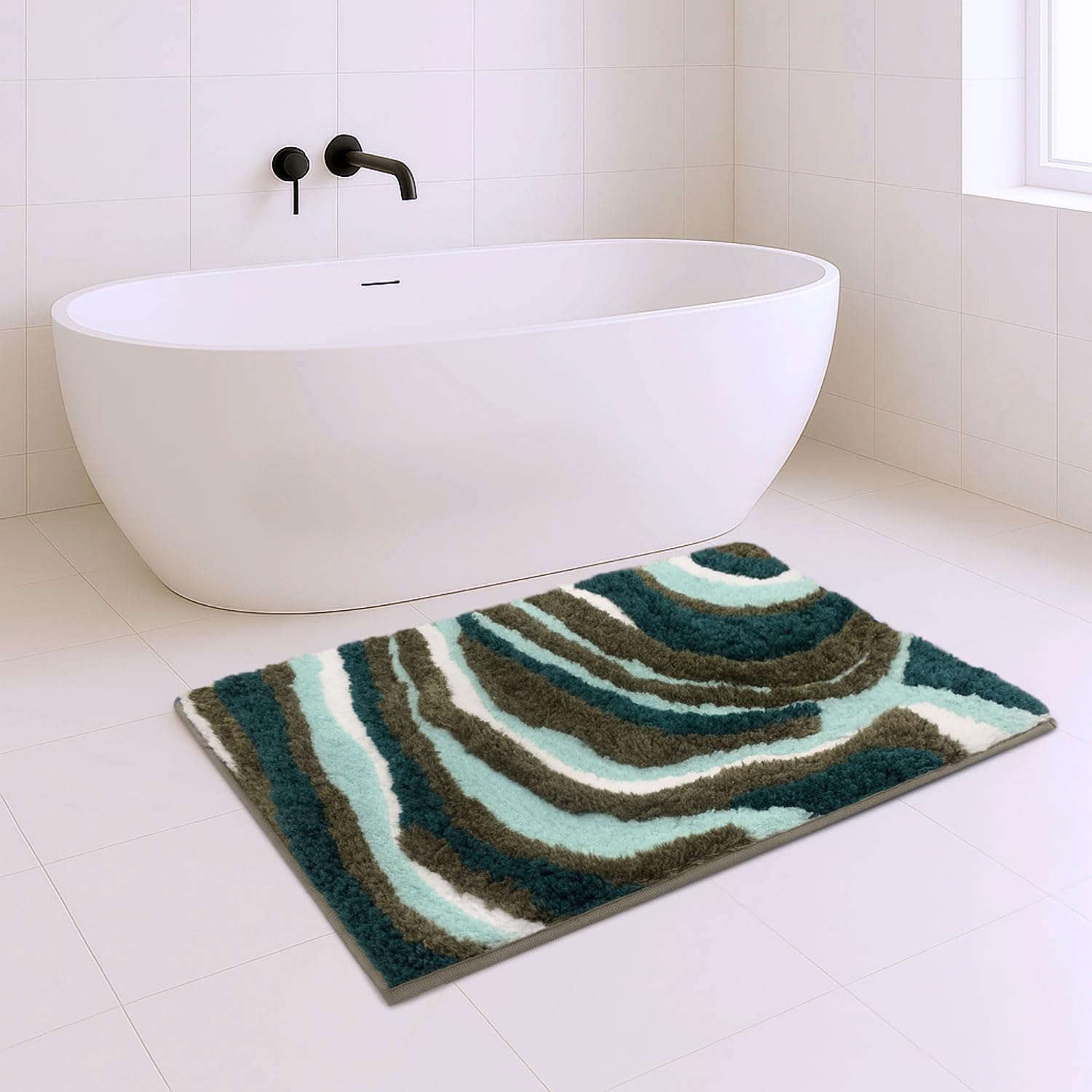 Canada Bath Mat Multi Waves (40x60 cm, Aqua)