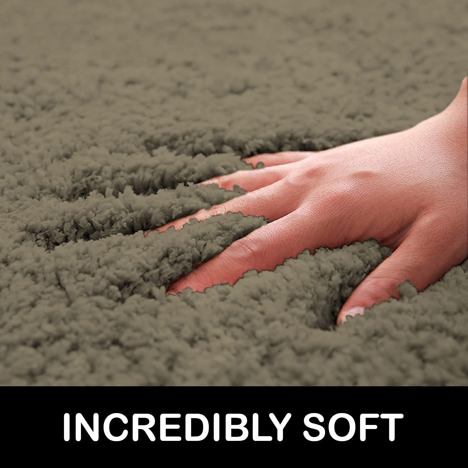 Newman Microfiber Shaggy Carpet for Living Room - 6x7 Feet, Taupe
