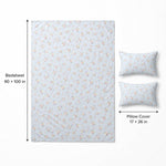 Double Bedsheet with 2 Pillow Covers 220 TC 100% Cotton Feel King Size( Blue , 90x100inch )