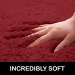Newman Microfiber Shaggy Carpet for Living Room - 3x5 Ft, Arabic Maroon