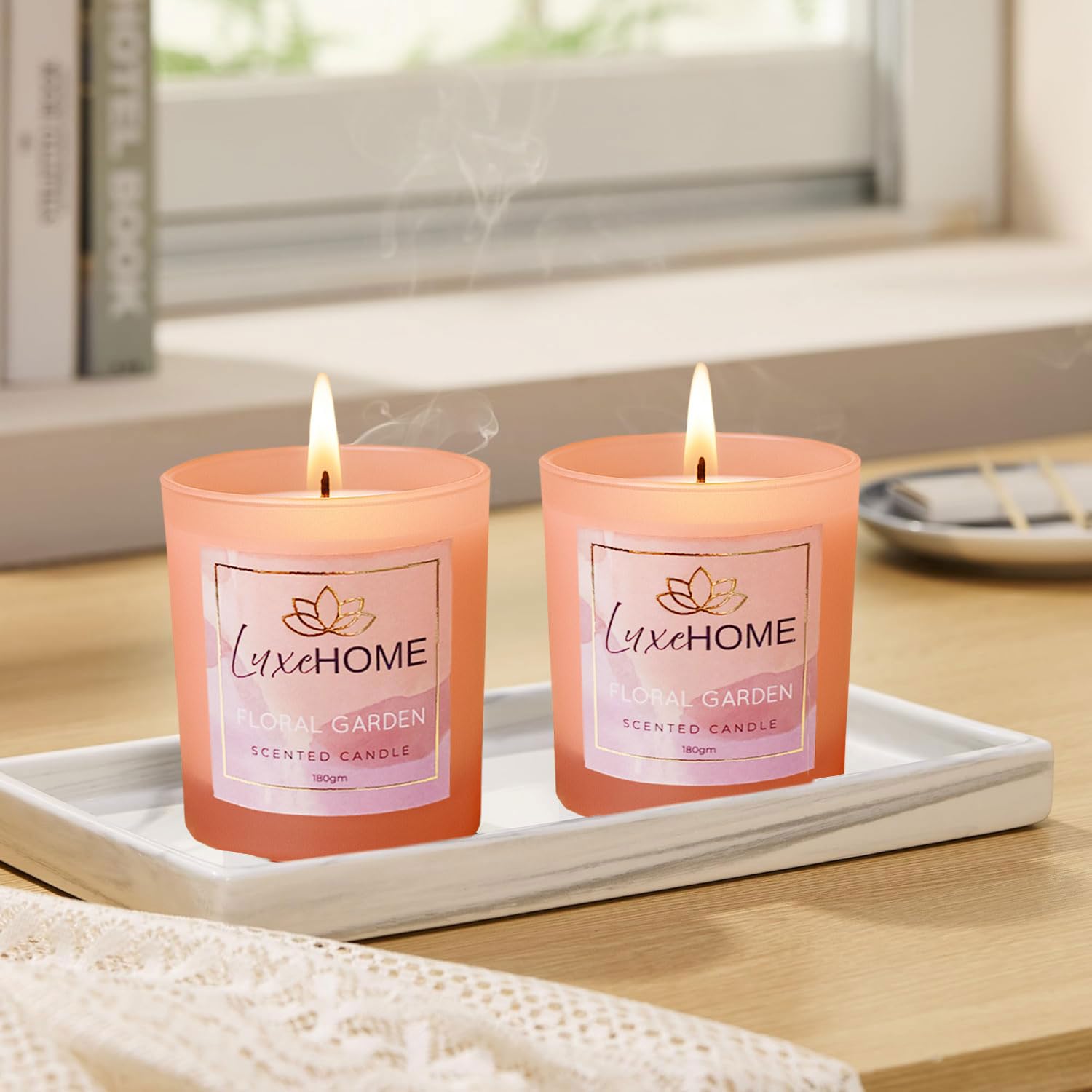 Scented Candles Set of 2 Fuscia