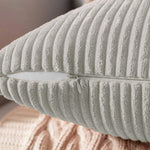 Corduroy Cushion Cover Super Soft (16x16 Inch, Taupe)