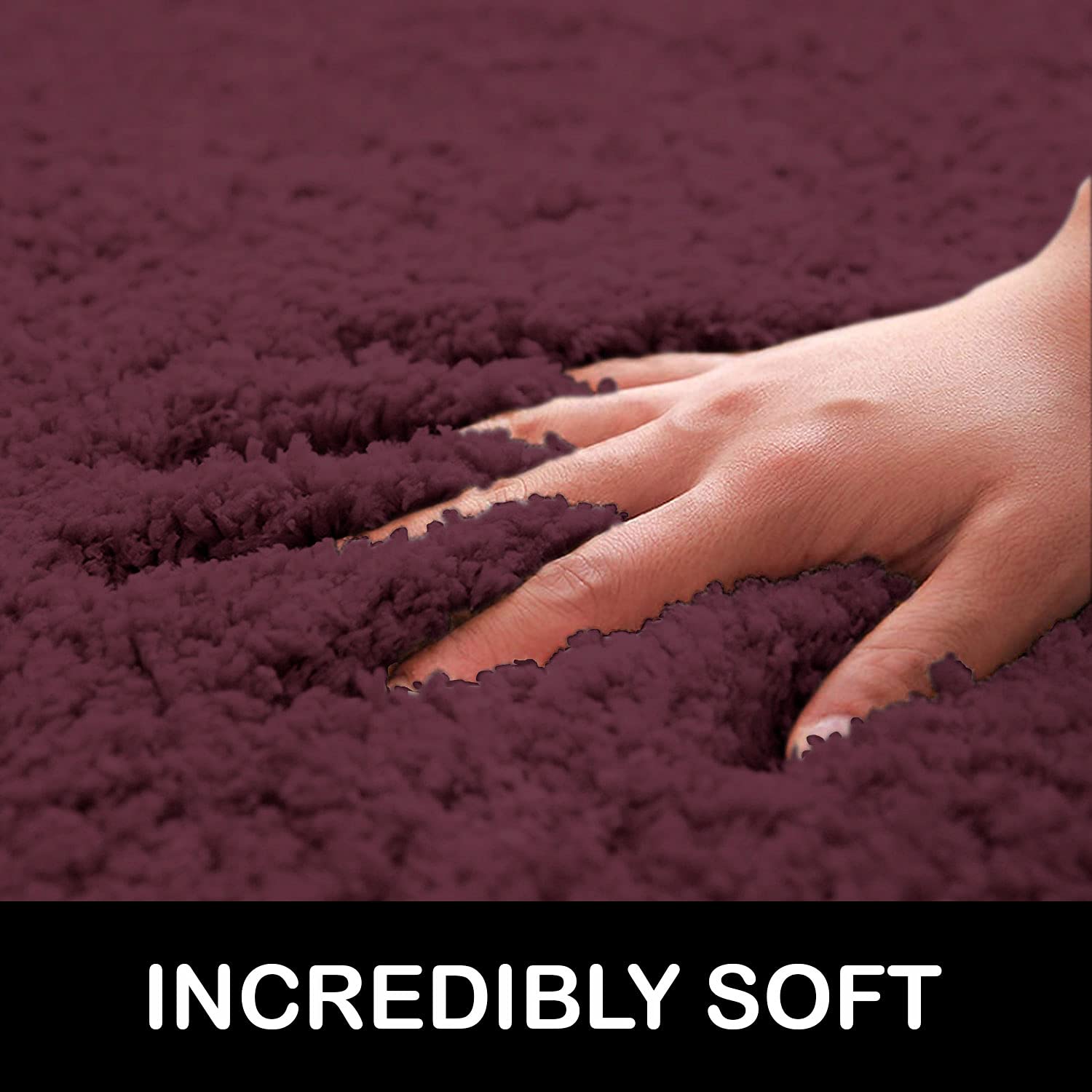 Newman Microfiber Shaggy Carpet for Living Room - 3x5 Ft, Wine