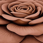 3D Bath Mat Rose Shaped Super Soft (Brown, 67x71 cm)