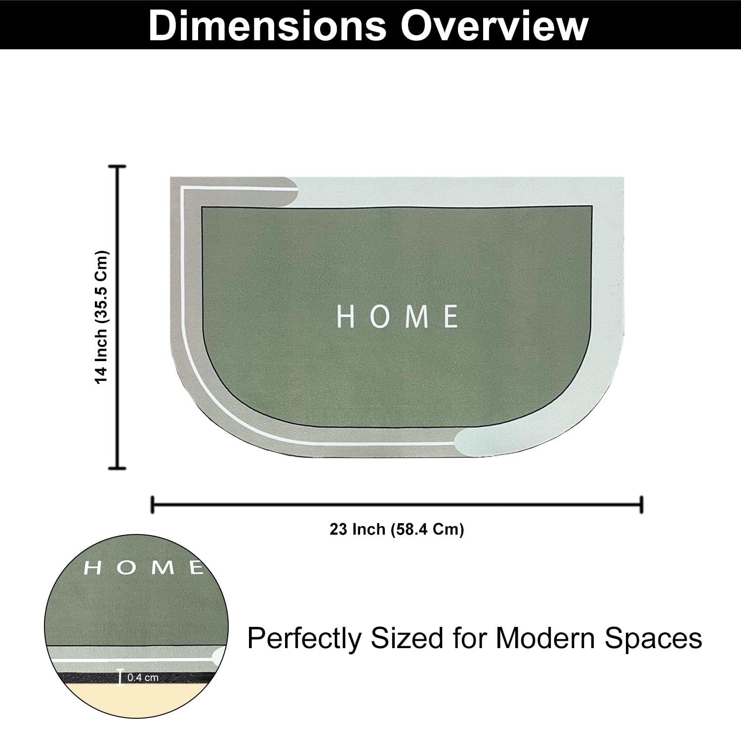 Rubber Doormat Anti Slip (Home Design ,35x58 cm)
