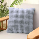 Rabbit Fur Bubble Cushion Cover (16x16 Inch Silver )