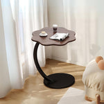 Multi-Purpose Side Table for Living Room, Bedroom & Office – Wooden Top End Table with Storage Shelf, Modern Corner Piece, Black Metal Frame (40x40x60 cm)