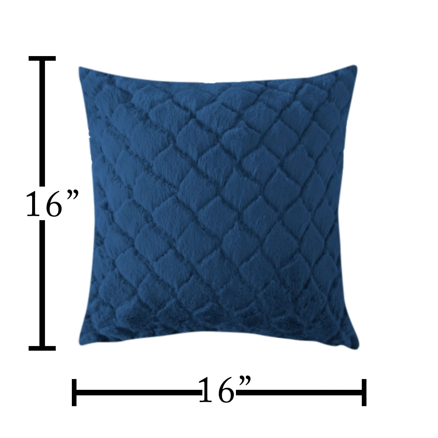 Cushion Cover Double Side Rabbit Fur Pack of 2 (16 x 16 inch ,Teal)