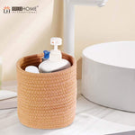 Jute Round Baskets For Storage Set of 3 (Brown, 6"X6")