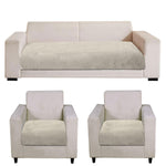 Rabbit Fur Sofa Cover 3 Seater and 2 Seater Universal 5 Seater (Light Beige, 68x183-61x66 cm)