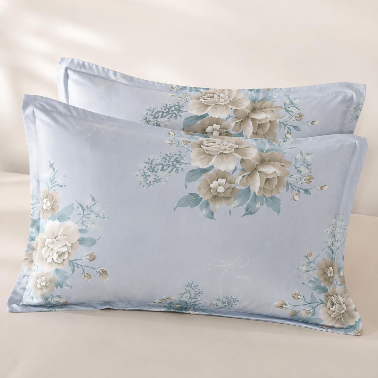 King Size Double Bedsheet with 2 Pillow Covers Premium Soft Bauquet Printed  90x100inch