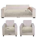 Rabbit Fur Sofa Cover 3 Seater and 2 Seater Universal 5 Seater (Light Beige, 68x183-61x66 cm)