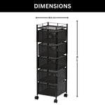 5-Tier Revolving Kitchen Trolley with Wheels (Black 29x29x95)