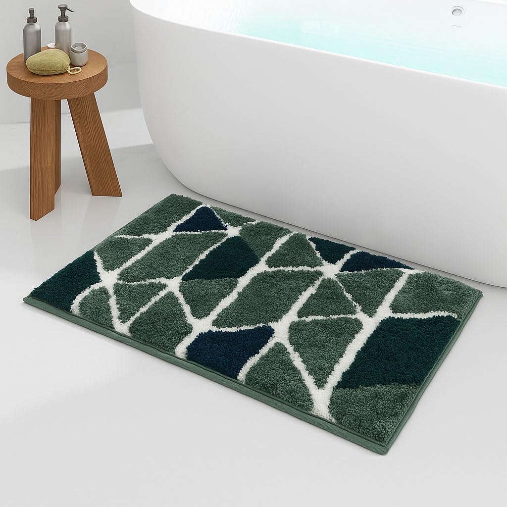 Macau Trangle Bath Mat (40x60 cm,Green)