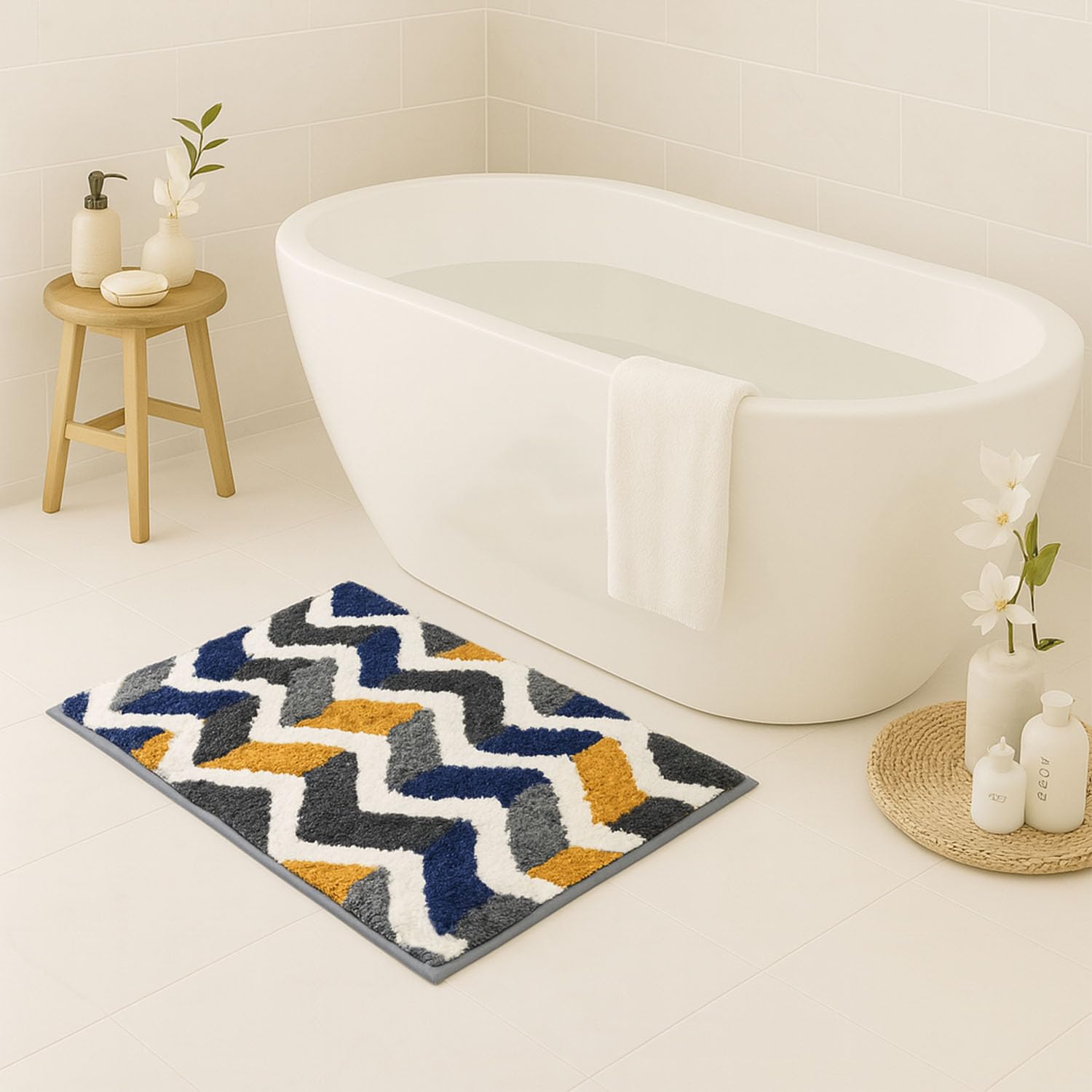 Macau ZigZag Bath Mat (40x60 cm,Yellow)