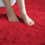 Rabbit Fur Soild Bath (Maroon, 40x60 cm)