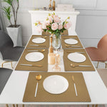 Luxe Home International PVC Vinyl Foam Design Placemat STPG127 – Heat Resistant, Wipe Clean, Anti-Skid Table Mats for Dining Table, Kitchen & Home Decor (30x45 CM Brown Set of 6)