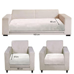 Rabbit Fur Sofa Cover 3 Seater and 2 Seater Universal 5 Seater (White, 68x183-61x66 cm)