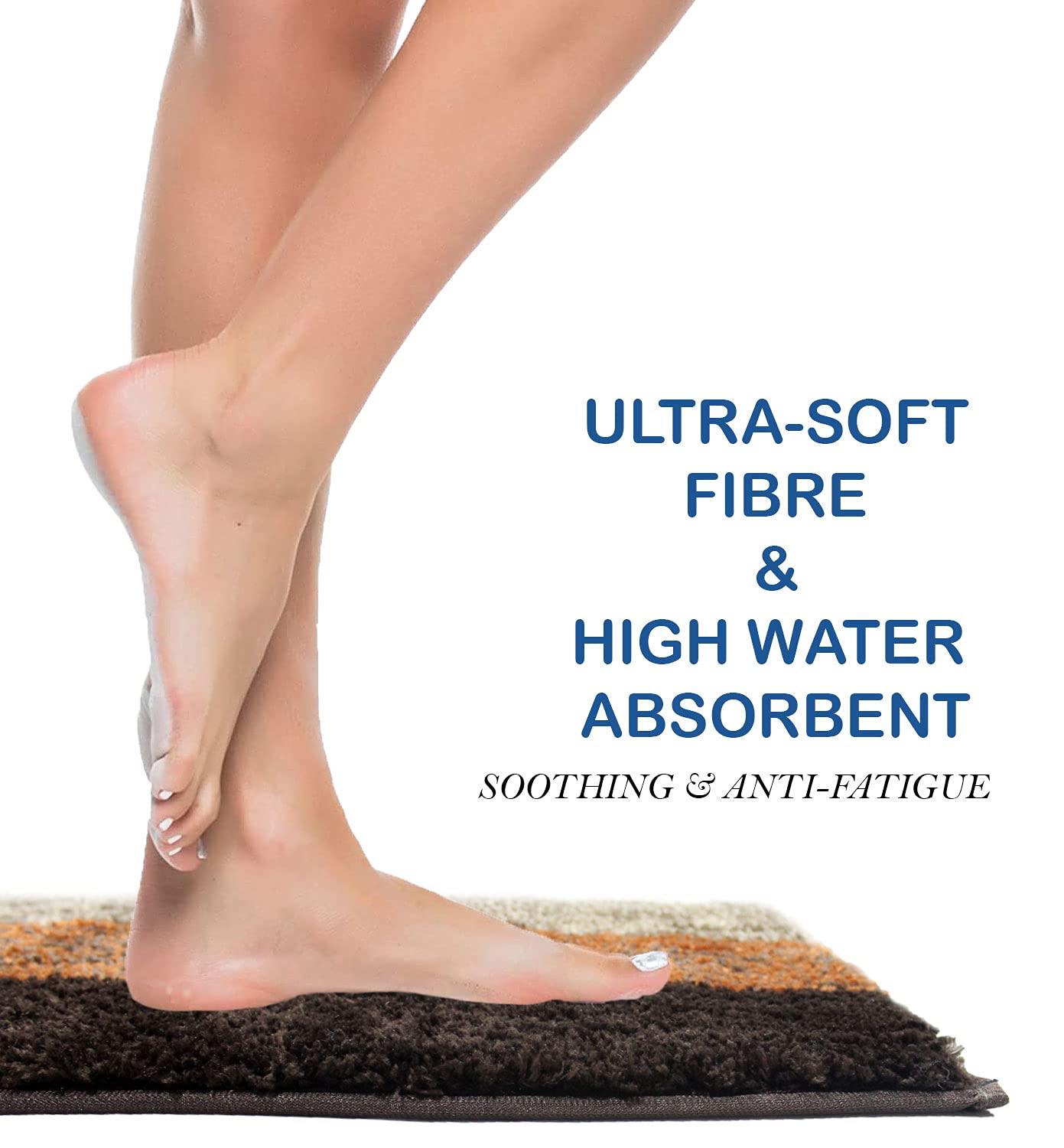 Bathmat 1600 GSM Microfiber (38x58cm, Teracotta, Pack of 2)