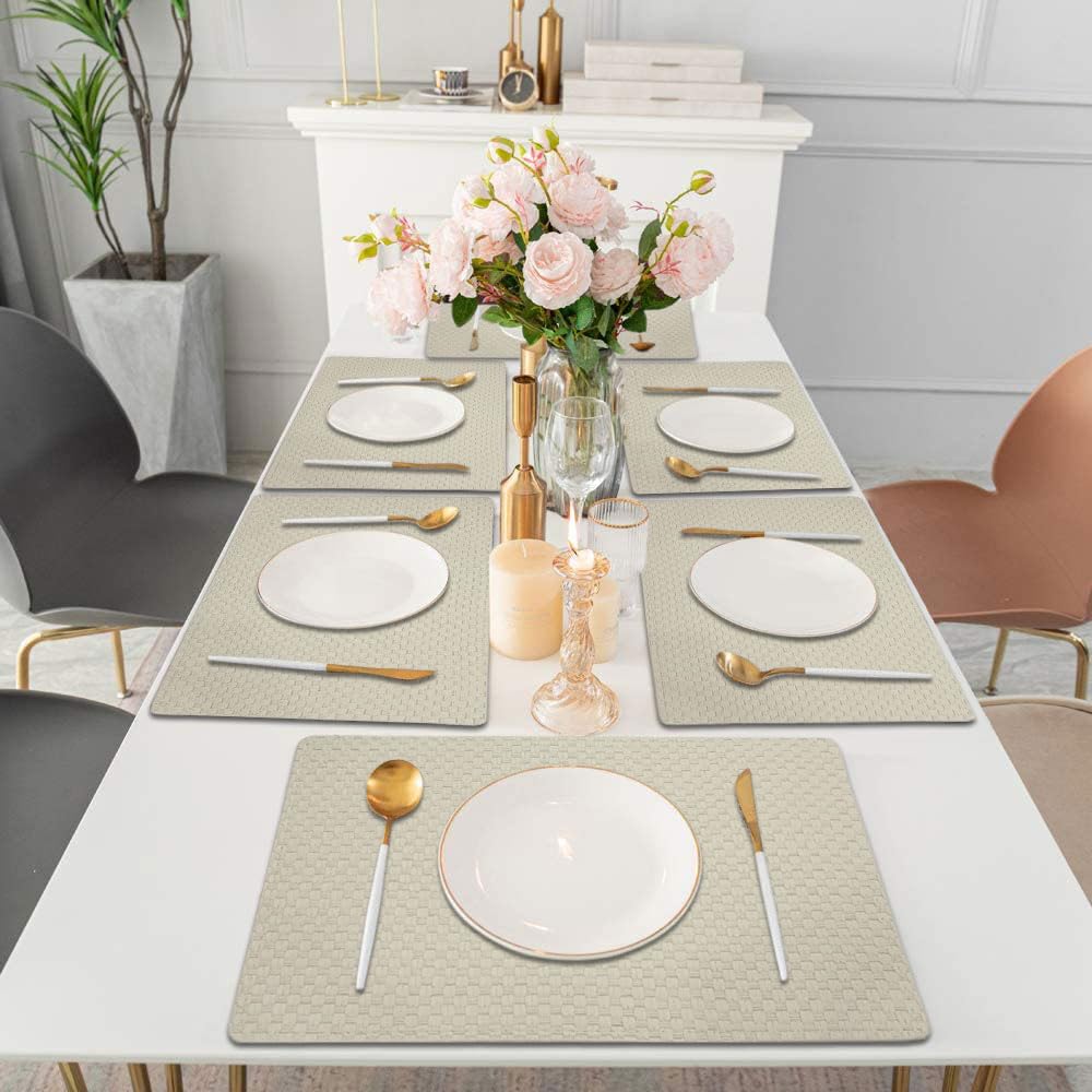 Placemat for Dining Table Set of 6(30x45 CM Cream)