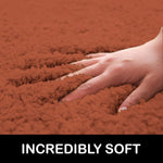Newman Microfiber Shaggy Carpet for Living Room - 3x5 Ft, Rust