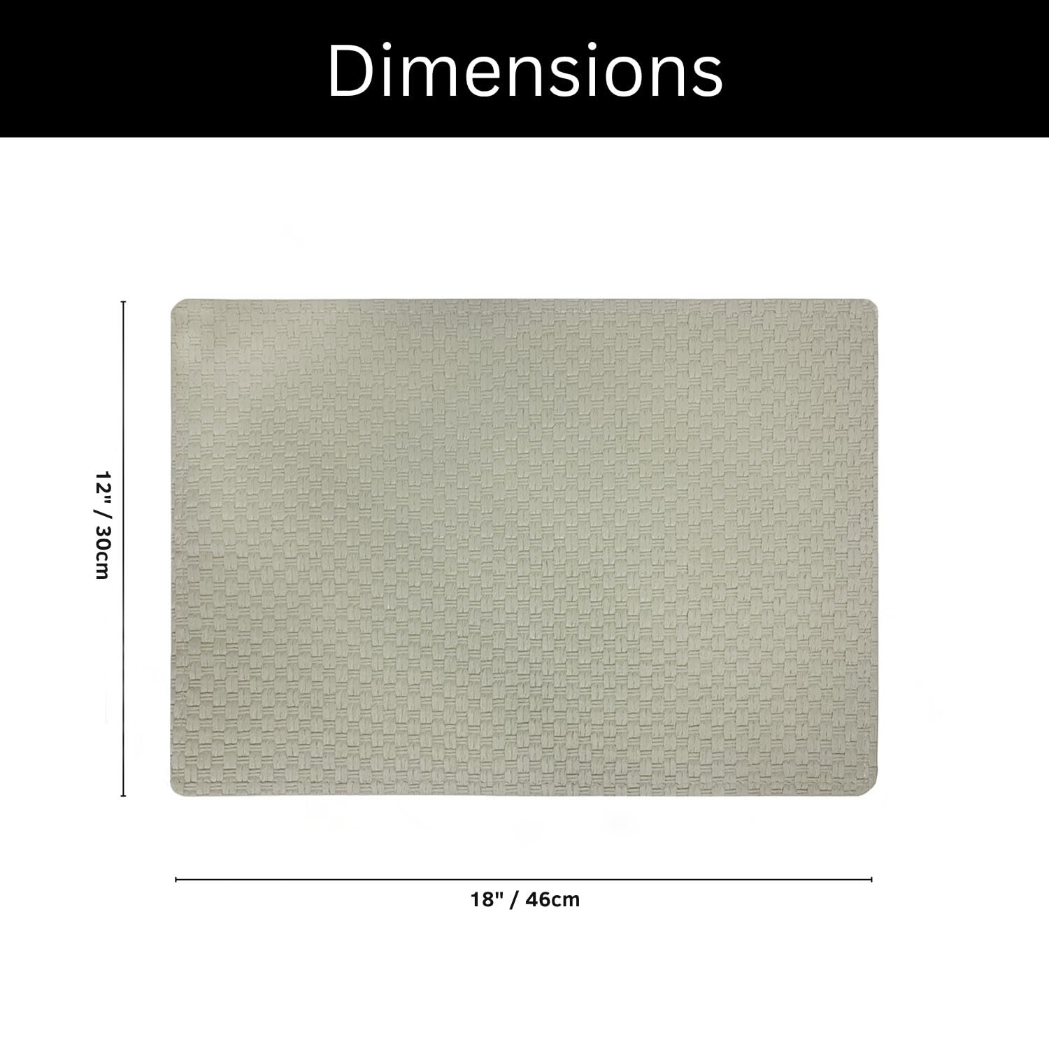 Dining Table Placemat Set of 4 (30x45 CM Grey)