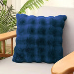 Rabbit Fur Bubble Cushion Cover (16x16 Inch Teal )