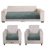Rabbit Fur Sofa Cover 3 Seater and 2 Seater Universal 5 Seater (Seige, 68x183-61x66 cm)